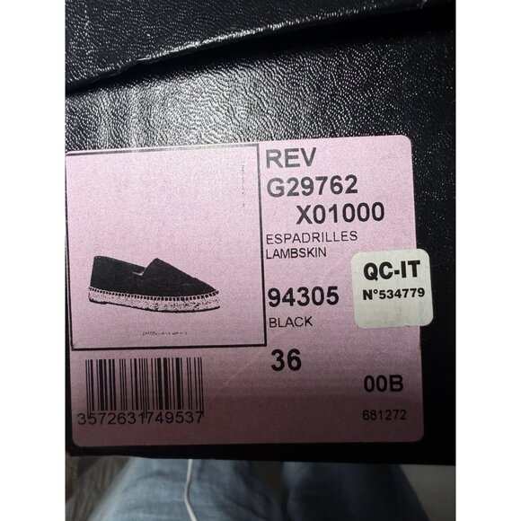 Chanel Shoes Beige Black Womens Lambskin Leather Espadrilles Size 36 US 6 - Picture 4 of 10